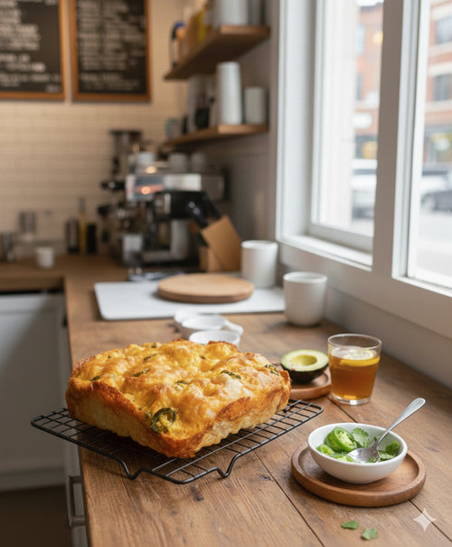 Cheddar Jalapeño Focaccia Bread