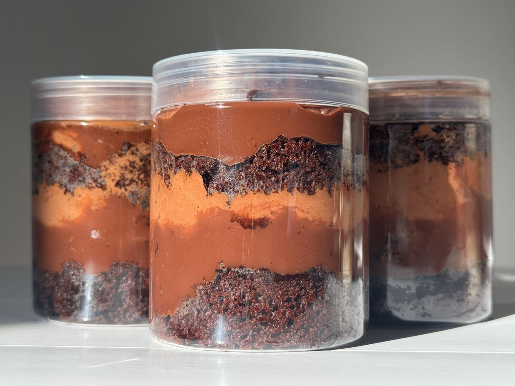 Triple Chocolate Mousse Cake Jars – Decadent Layered Chocolate Dessert Gift (4 Jars)