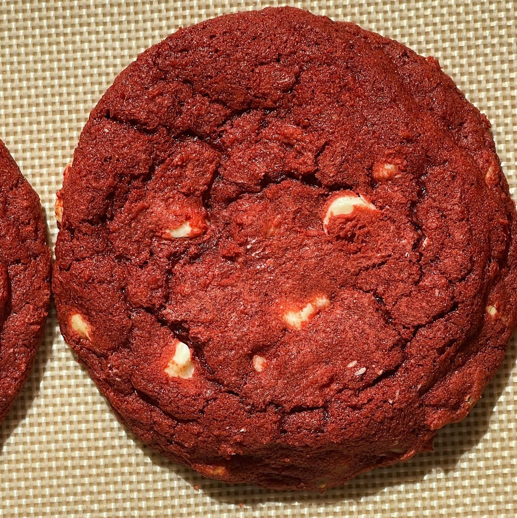 Red Velvet white chocolate chip cookies