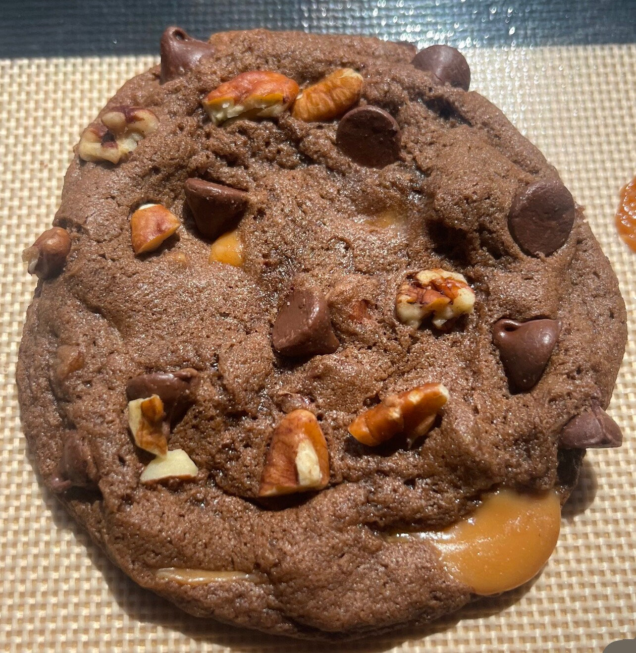 Chocolate Carmel Turtle Cookies