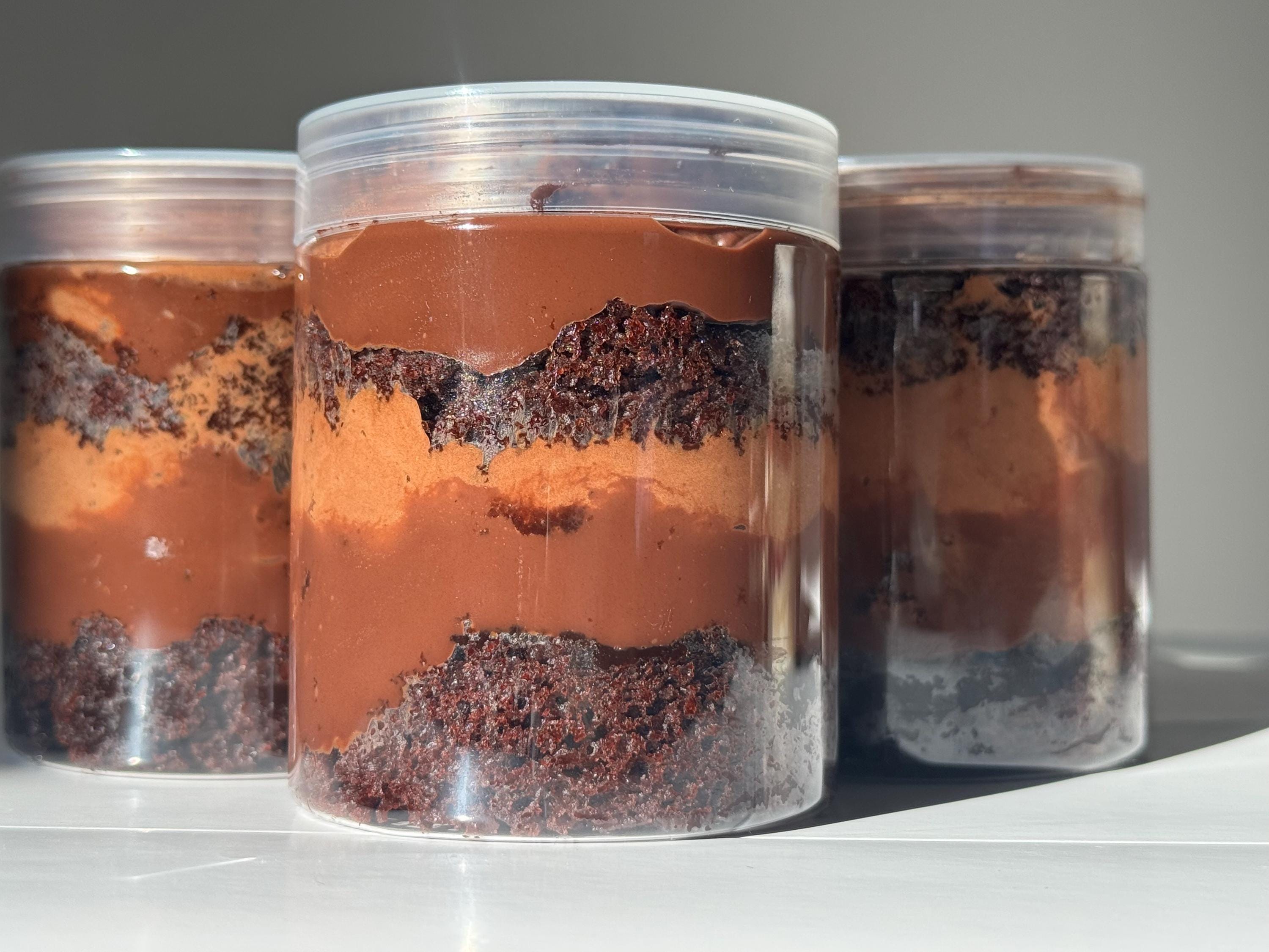 Triple Chocolate Mousse Cake Jars – Decadent Layered Chocolate Dessert Gift (4 Jars)