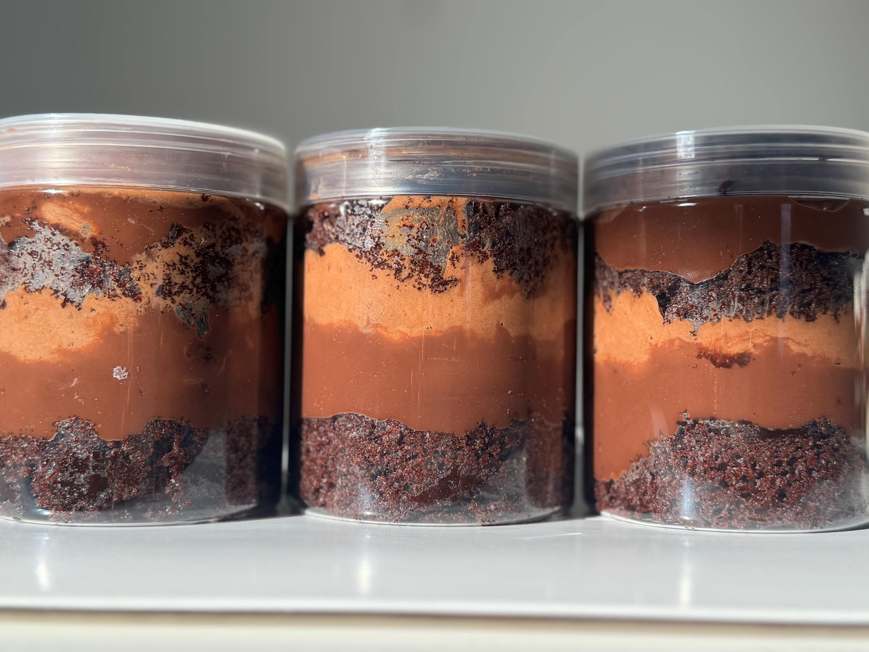 Triple Chocolate Mousse Cake Jars – Decadent Layered Chocolate Dessert Gift (4 Jars)
