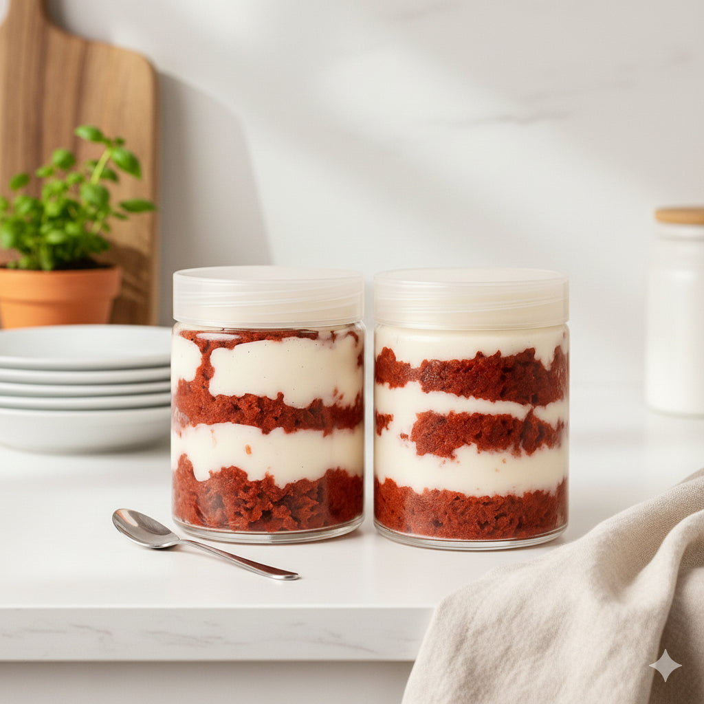 Fluffy Southern Red Velvet Cake with Chantilly Filling (4 Jars)