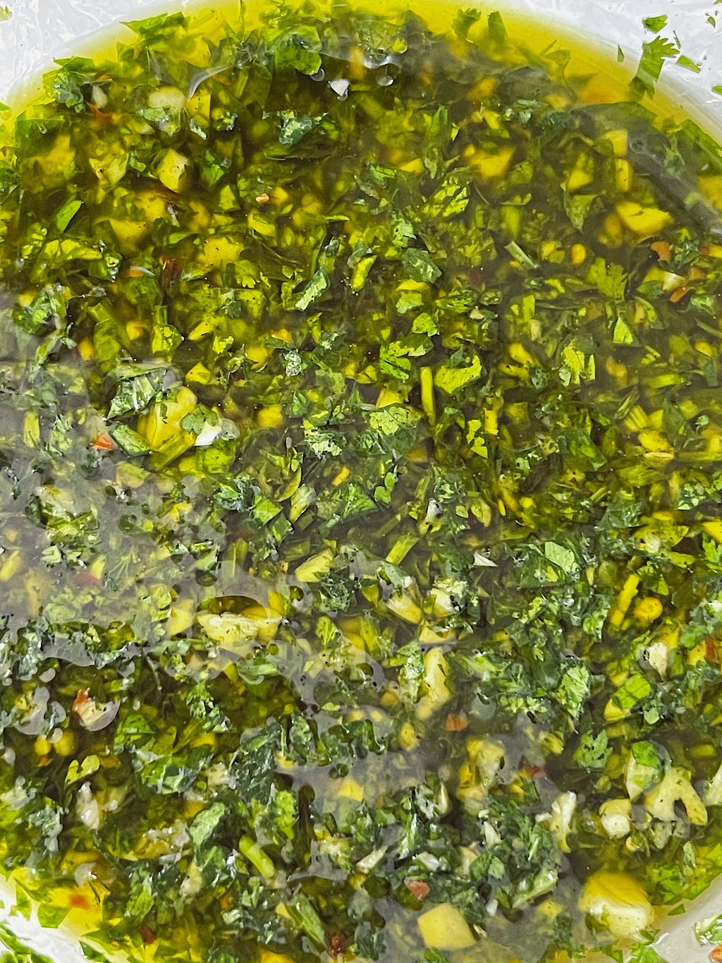 Chimichurri Focaccia Bread, Fresh Herbs