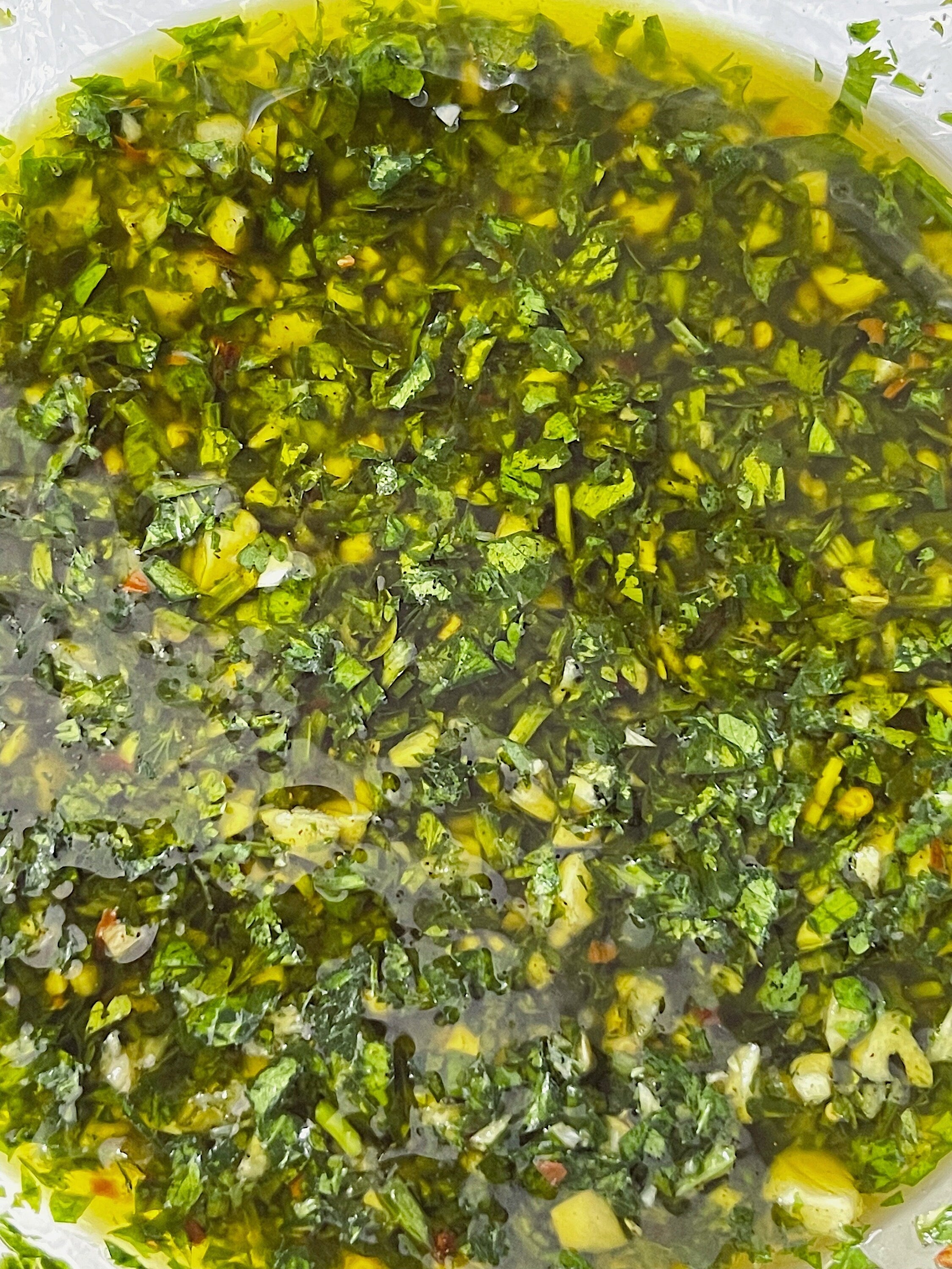 Chimichurri Focaccia Bread, Fresh Herbs