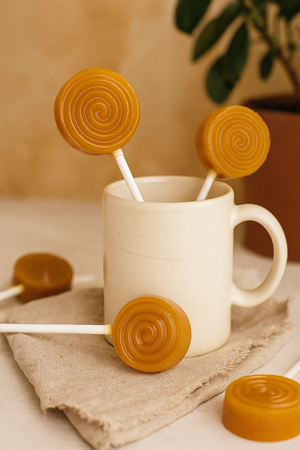 Old Fashioned Caramel Lollipops, Nostalgic Candy, Wedding Favors (Dozen)
