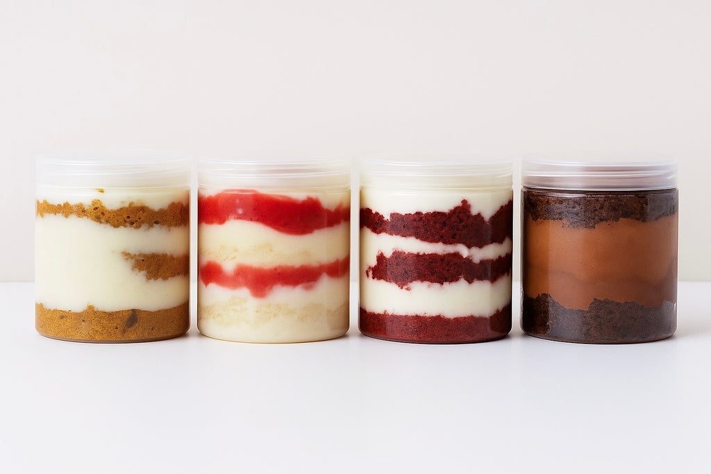 Handmade Cake Jars 4-Pack – Gourmet Dessert Gift Set