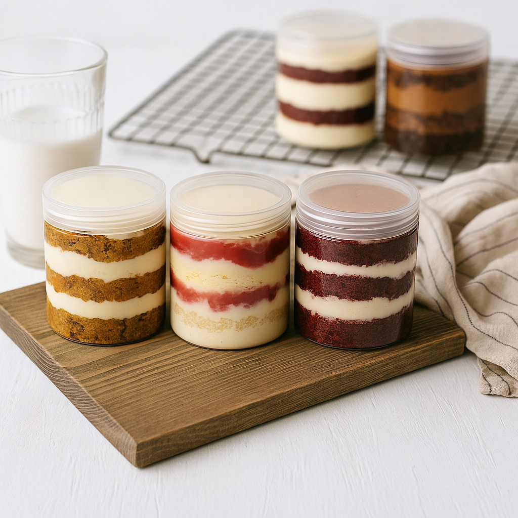 Handmade Cake Jars 4-Pack – Gourmet Dessert Gift Set