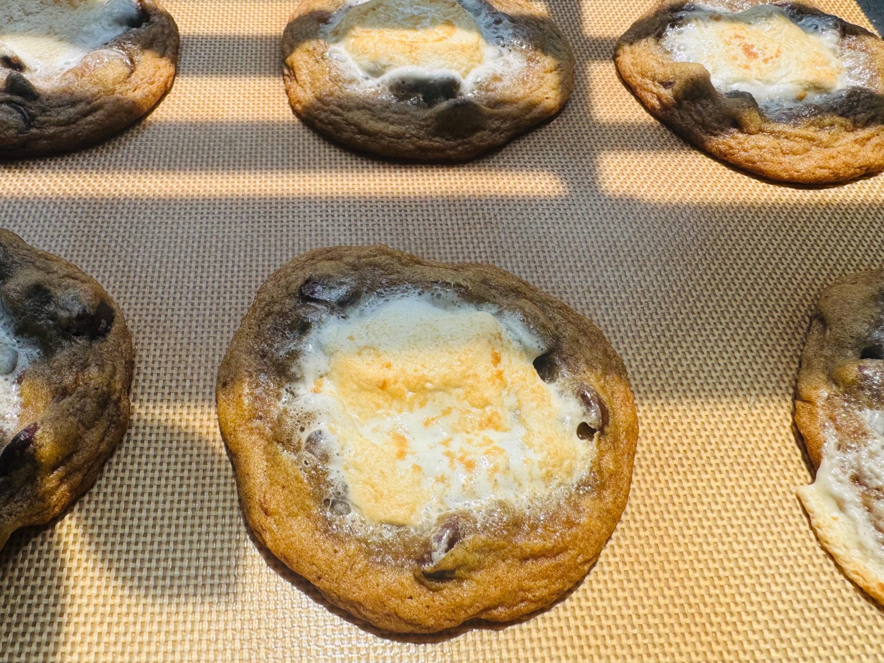 S’mores Chocolate Chip Cookies- Gooey