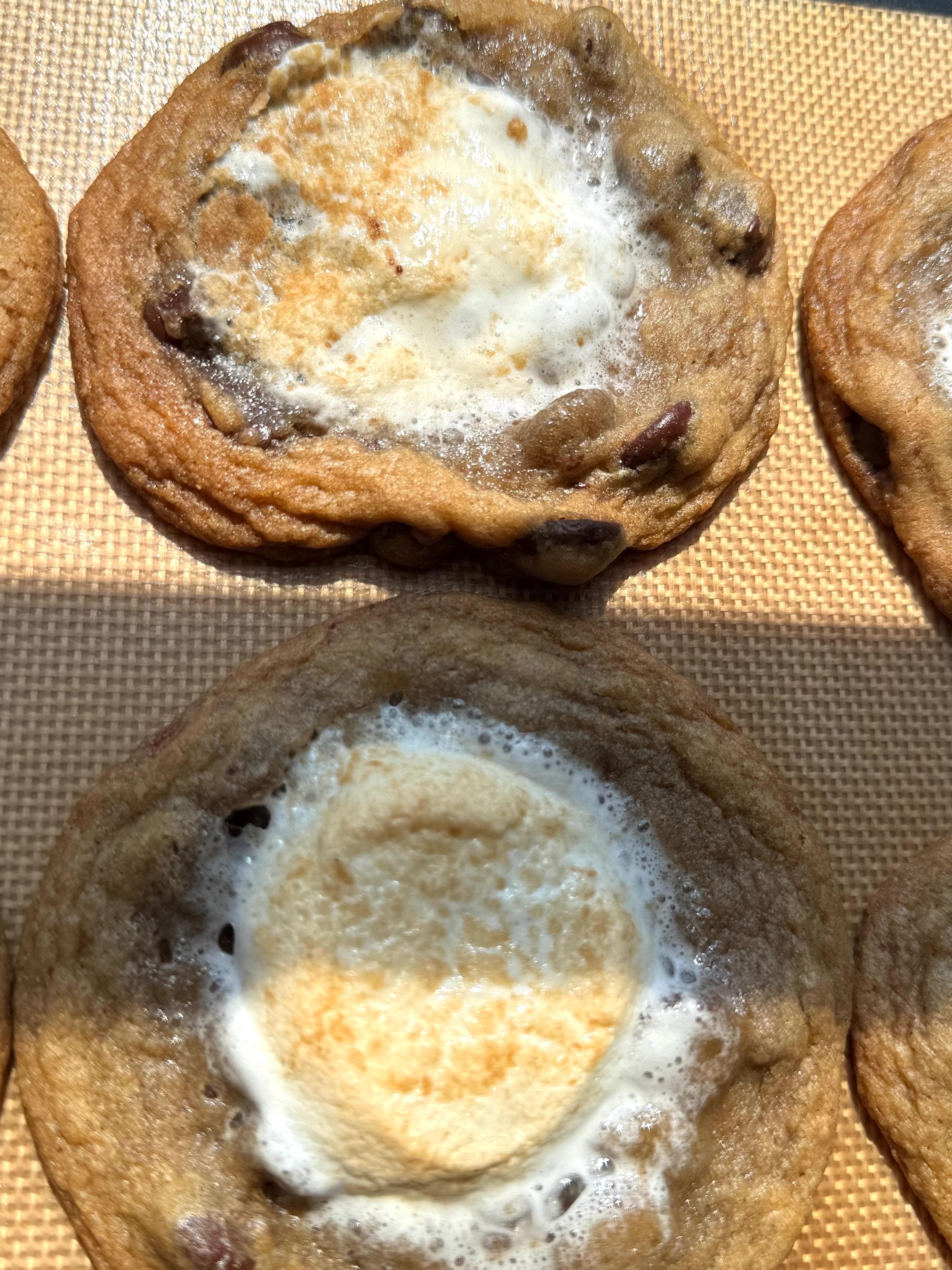 S’mores Chocolate Chip Cookies- Gooey