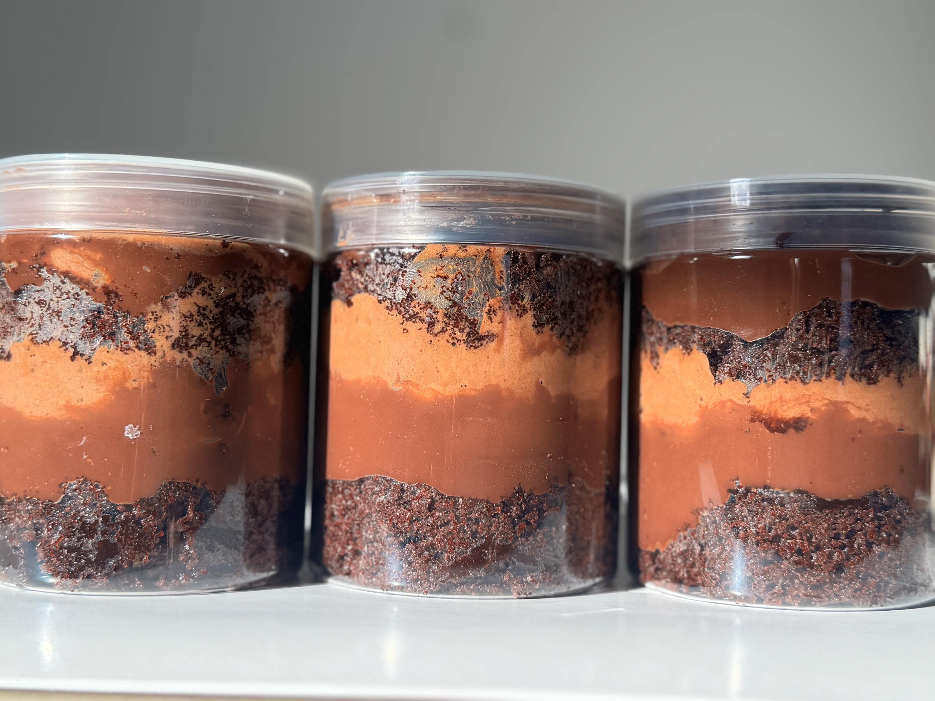 Triple Chocolate Mousse Cake Jars – Decadent Layered Chocolate Dessert Gift (4 Jars)