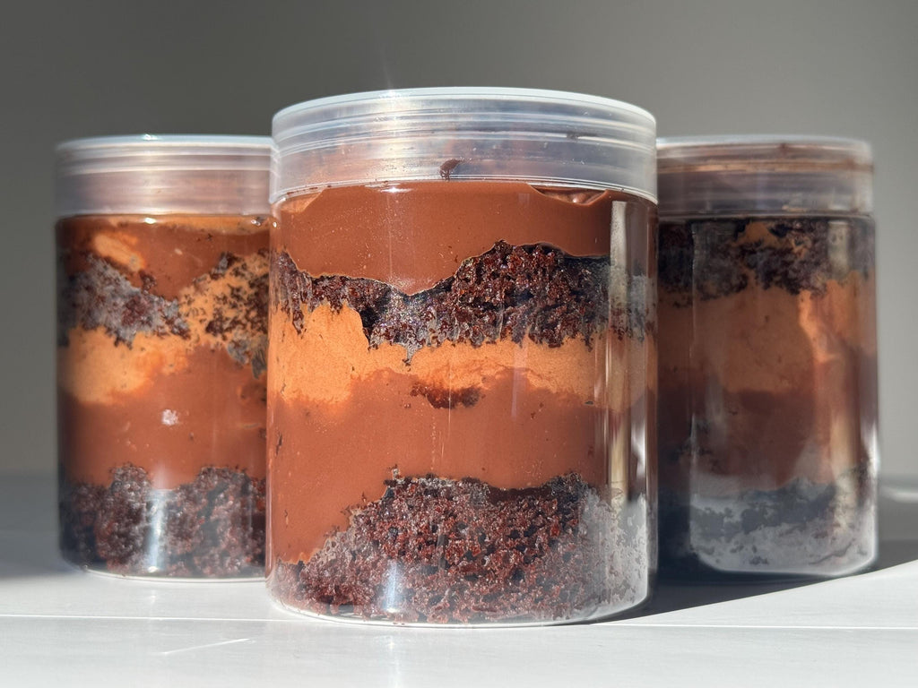 Triple Chocolate Mousse Cake Jars – Decadent Layered Chocolate Dessert Gift (4 Jars)